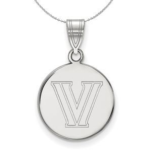Sterling Silver Villanova U Medium Disc Necklace - 20 Inch